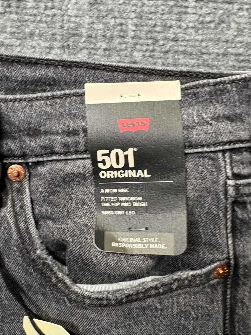 Levis Premium 501 Jeans Womens 29x30 Black Straight Button Fly Big E NEW - Picture 3 of 14